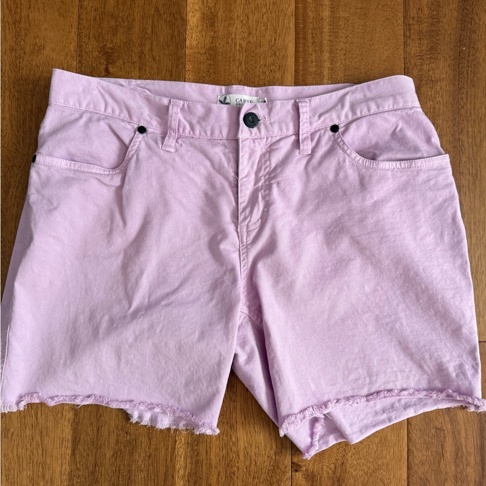 Carve Designs Oahu Shorts 6” lilac size 8 high rise twill